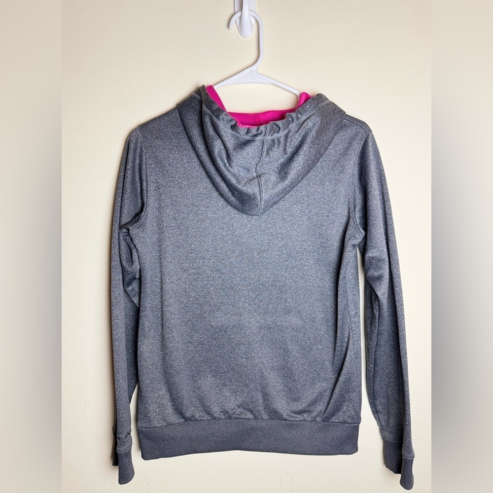 Under Armour UA Storm Hoodie Womens XS Gray Pink Neon Yellow Pullover Sweatshirt - Picture 2 of 3
